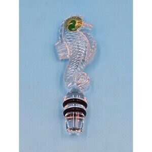 Waterford Crystal Seahorse Bottle Stopper with Box